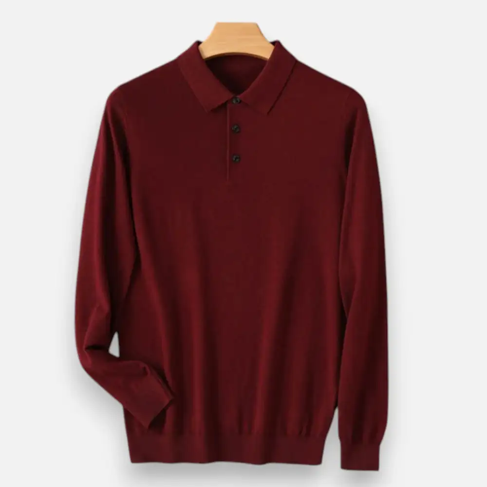Denim Wool Polo Shirt