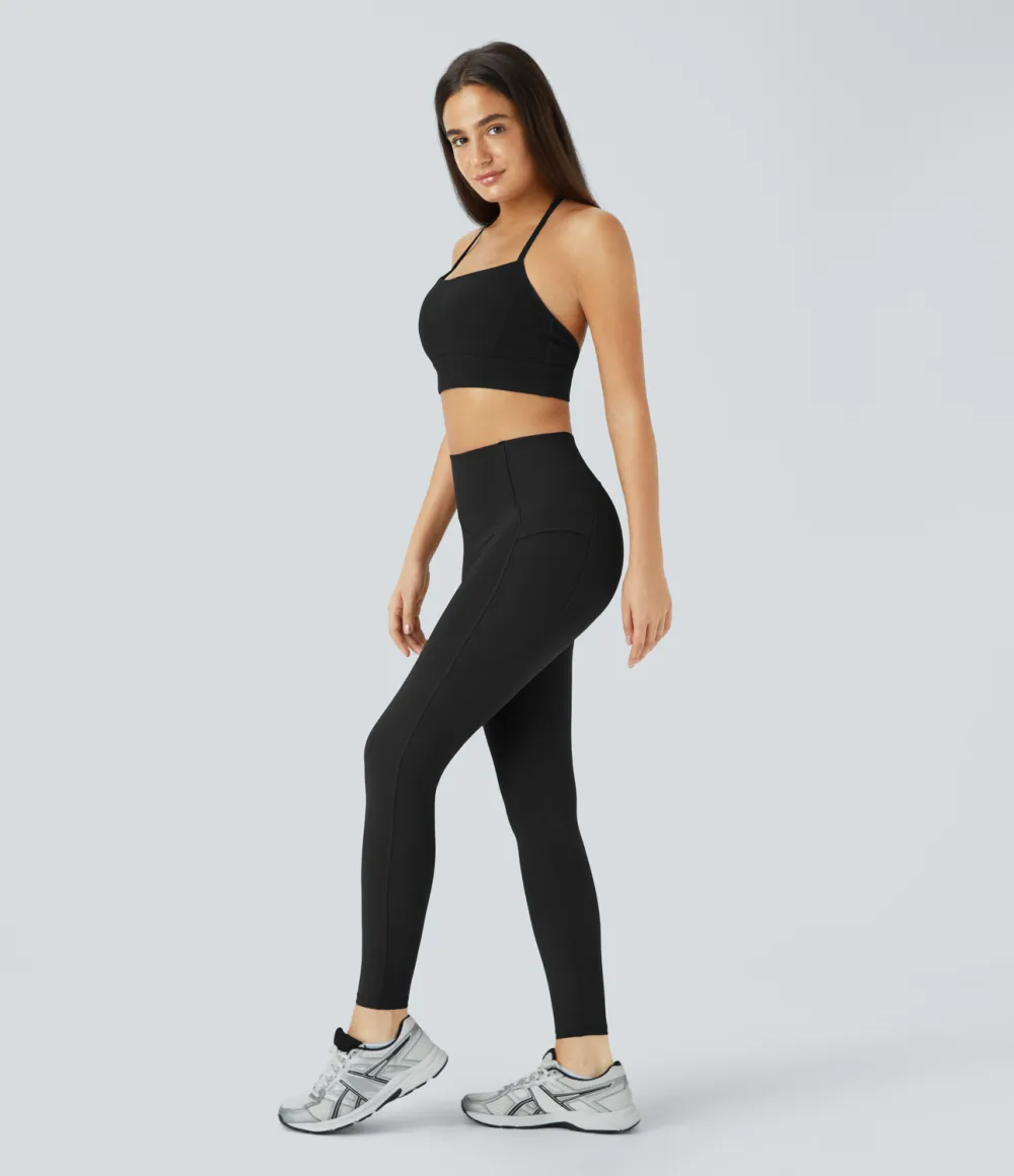 SoCinched High Waisted Butt Lifting Tummy Control Side Pocket Shaping Yoga UltraSculpt Leggings