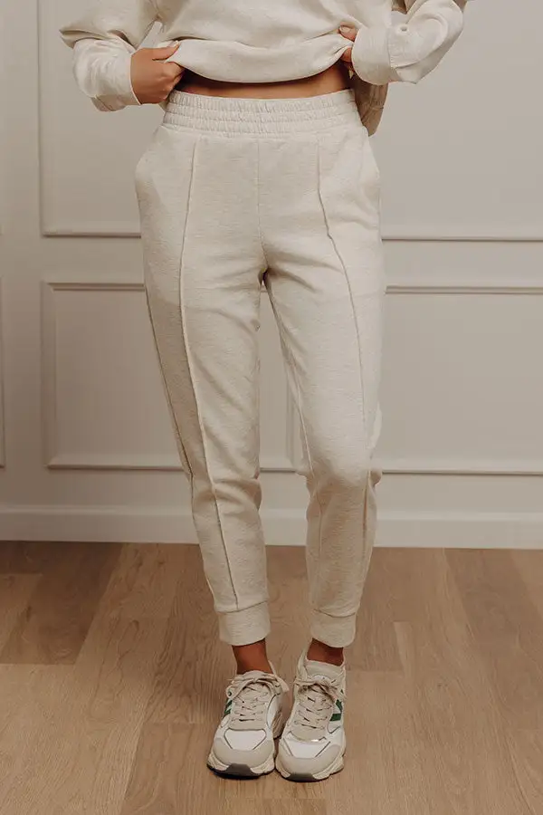 High Waist Relaxed Scuba Knit Pants