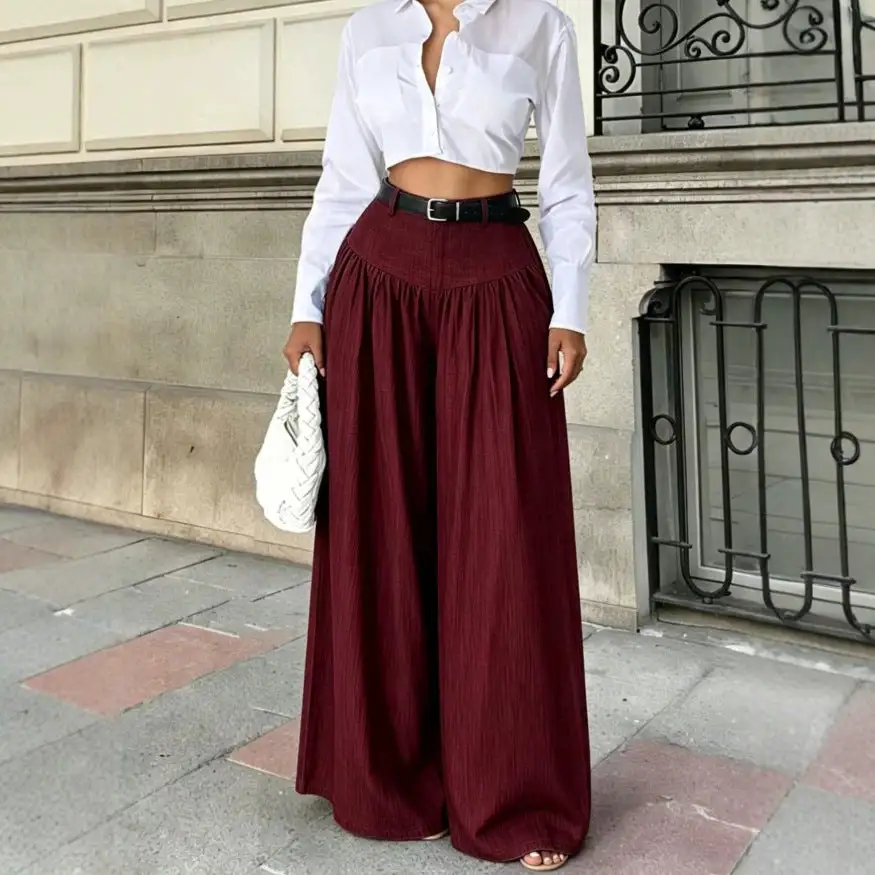 Women's Flexible Wide Leg Loose Fit Pants