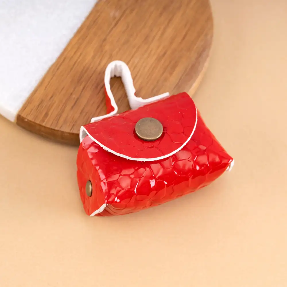 Colorful Mini Bag Keychain Pu Leather Wallet Accessory