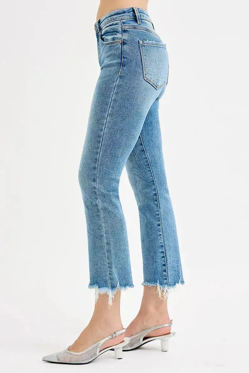 High-Rise Cotton Stretch Denim Jeans
