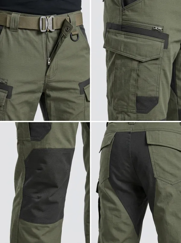 Men's Olive Green Multi-Pocket Tactical Cargo Pants