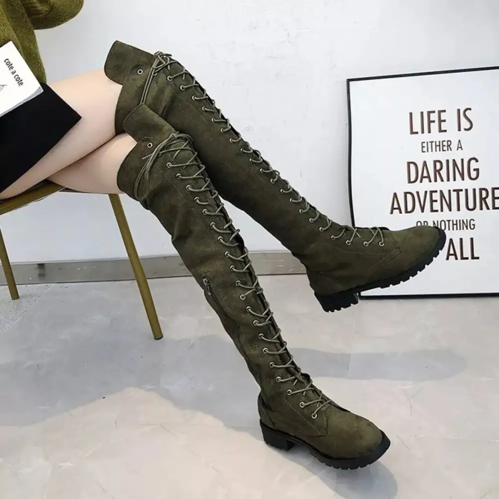 Lace Up Over the Knee Boots