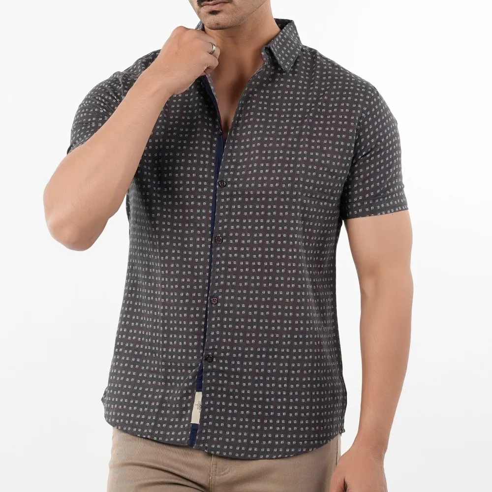 Men's Poly Cotton Printed Casual Shirt