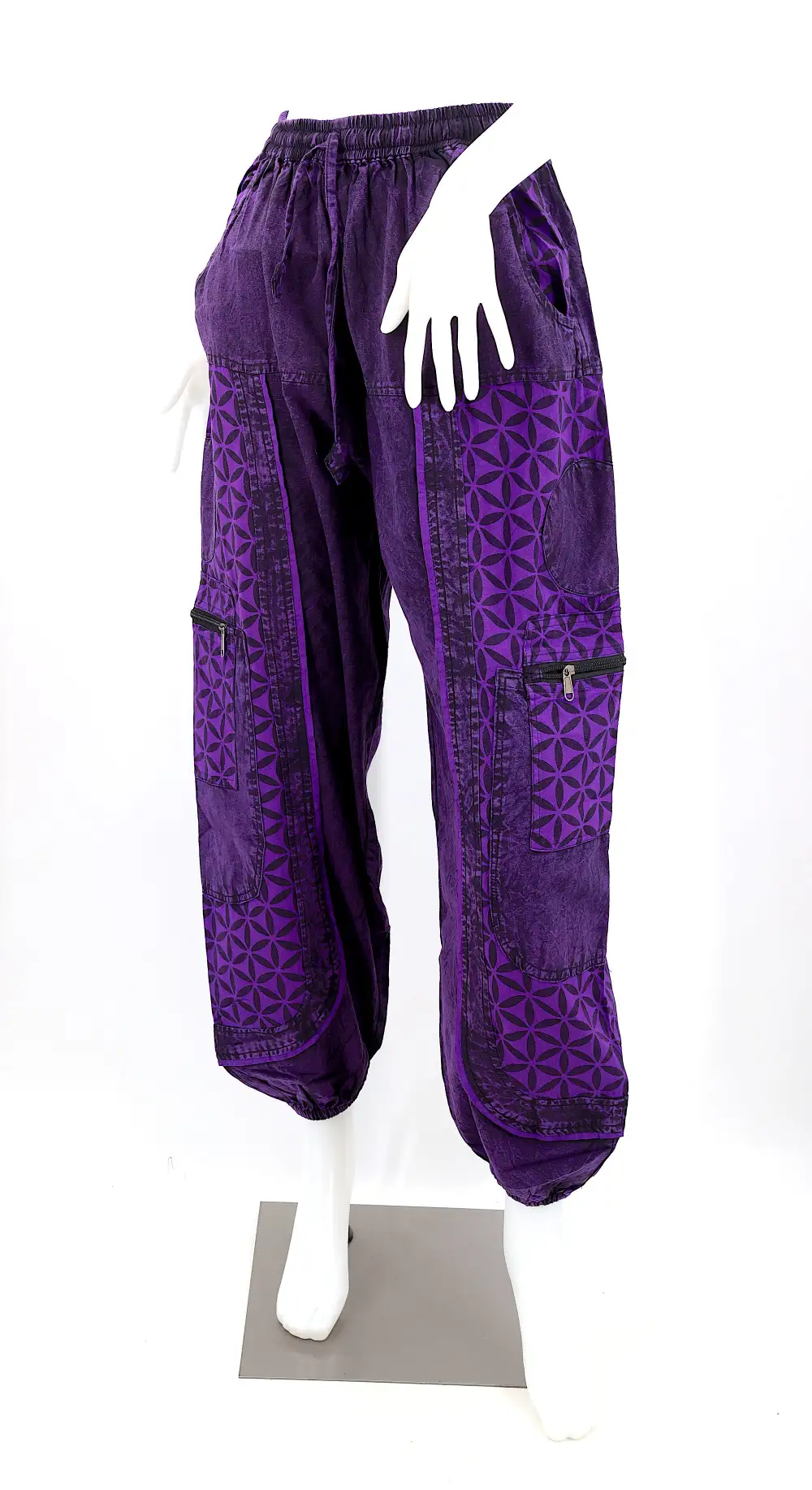 Women's Easy Fit Harem Patchwork Drawstring Pants