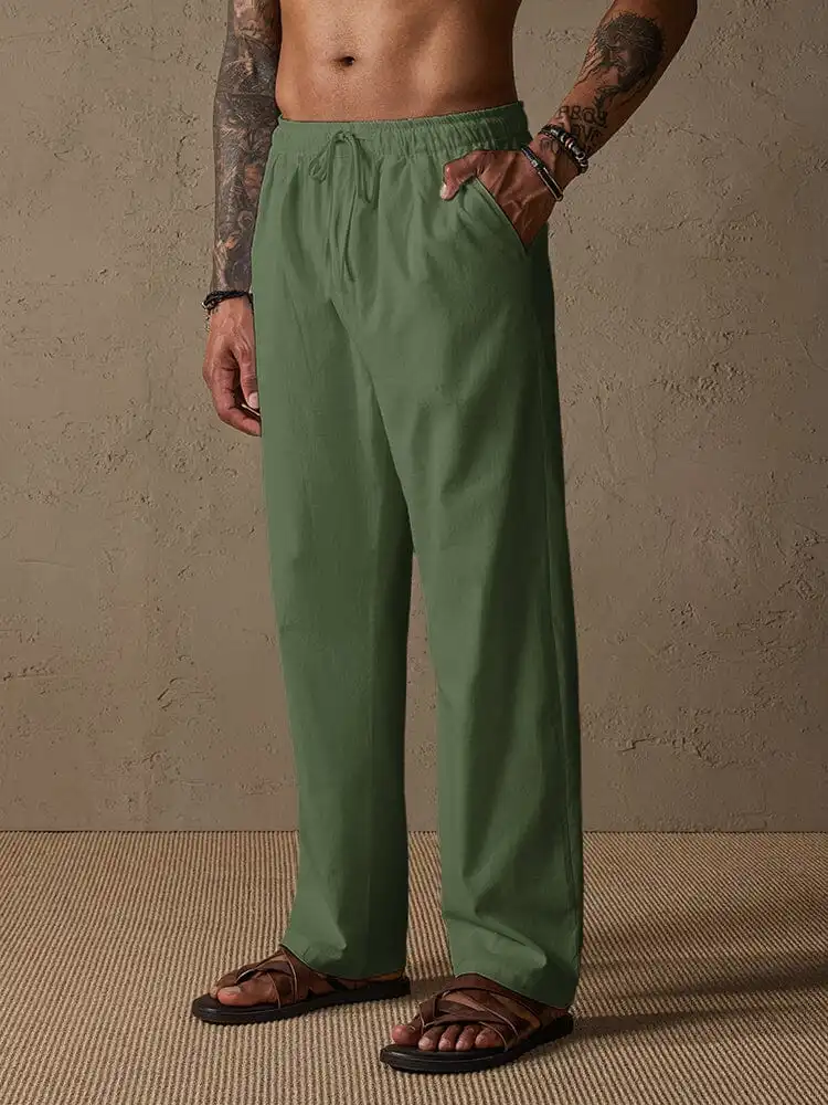 Relaxed Cotton Linen Trousers