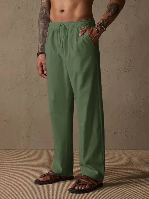 Relaxed Cotton Linen Trousers