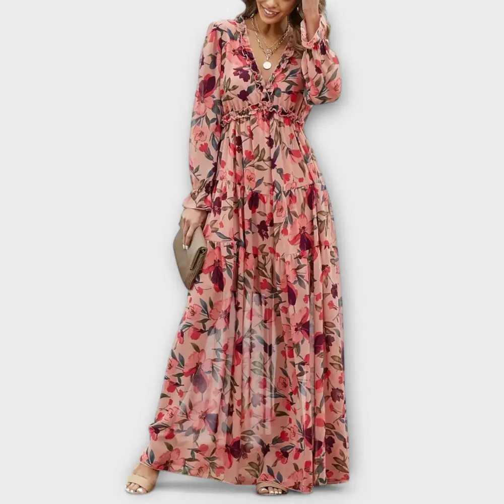 Pleated Flowing Casual Dress