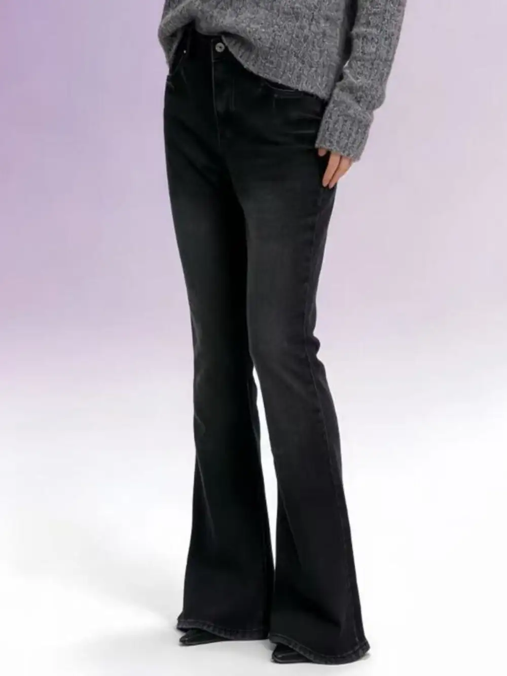 Vintage Wash High-Waisted Flare Jeans