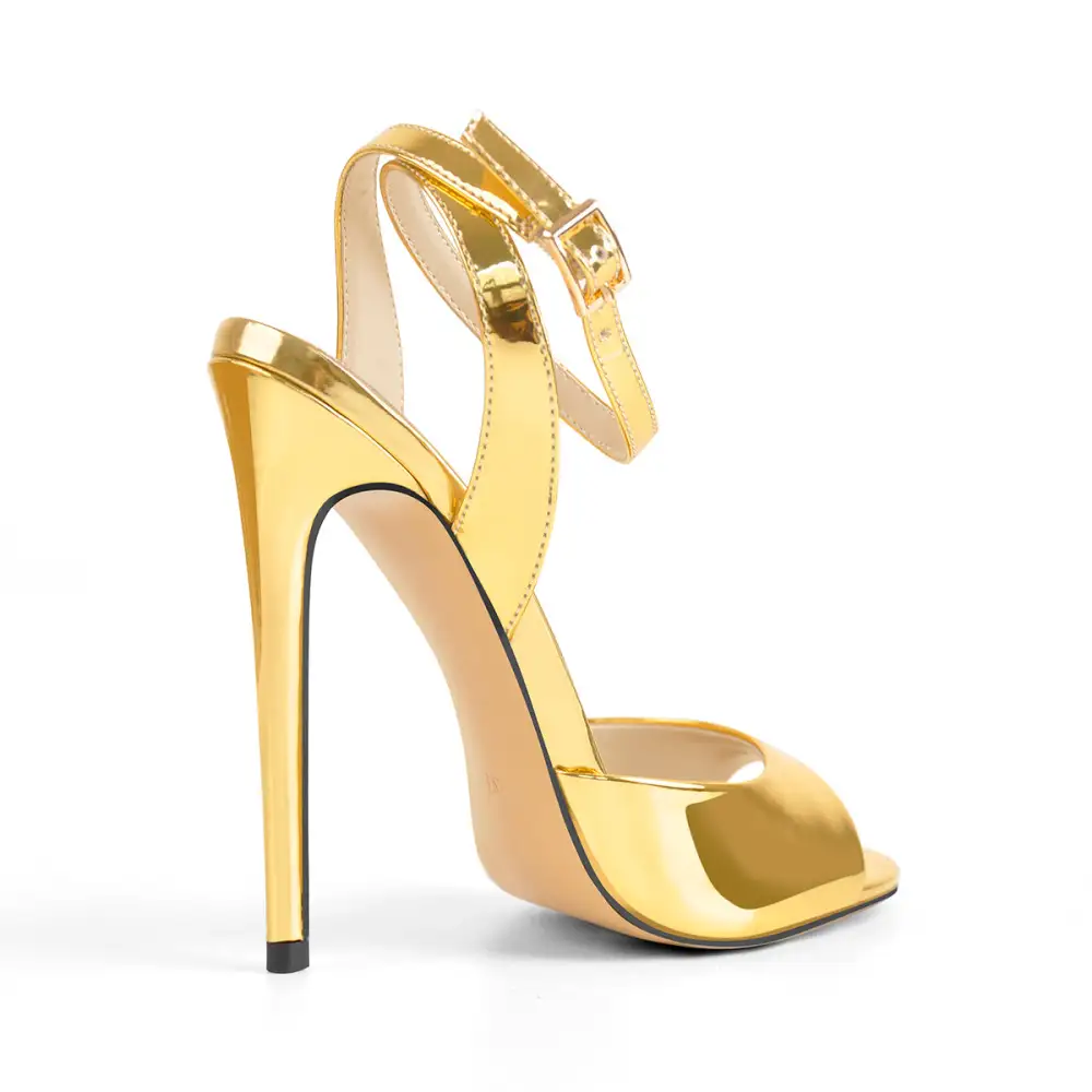 Round Toe Strap Stiletto Sandals