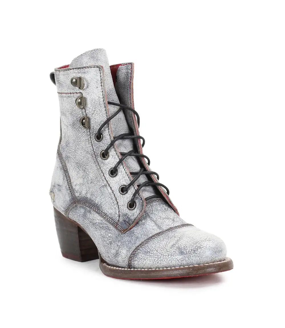 Cap-Toe Side-Zip Lace-Up Boots