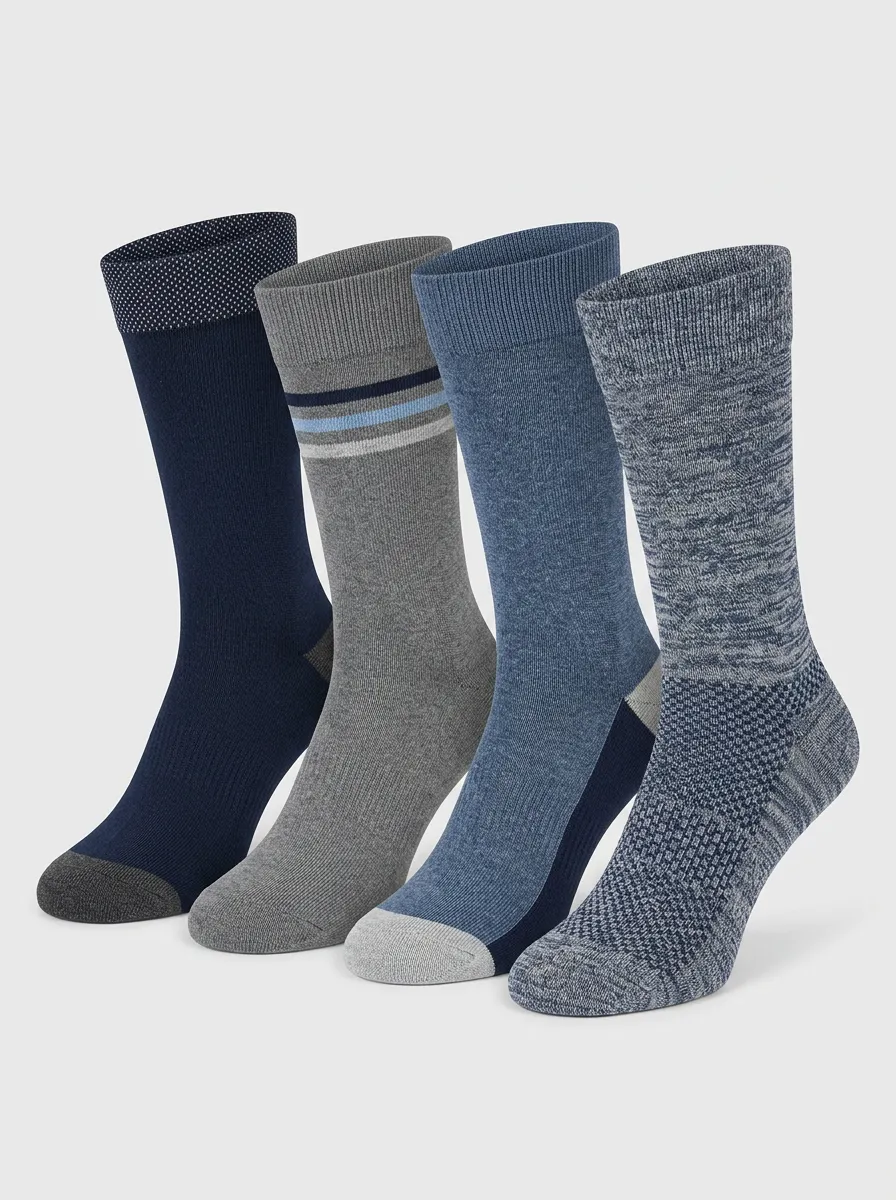 Men's Retro-Mix Four Pair Socks
