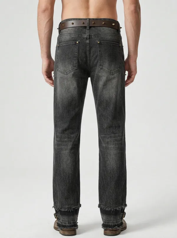 Shadow Raven Floral Alternative Look Men's Gothic Jeans