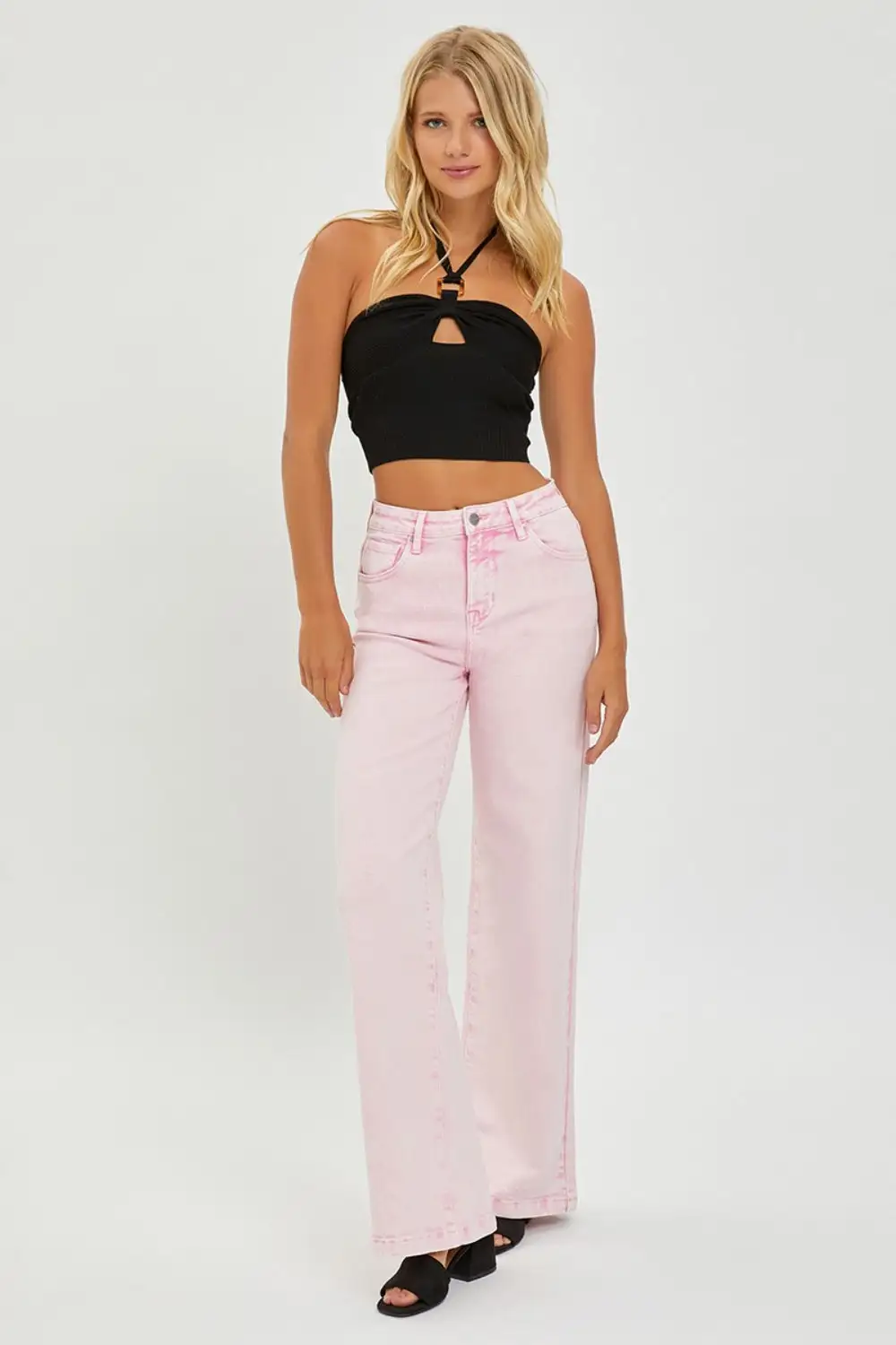 Refined Shape Denim High Rise Wide Leg Jeans