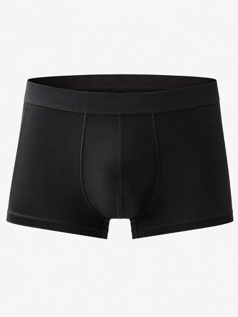 Men's Solid Black Minimalist Printed Boxer Briefs