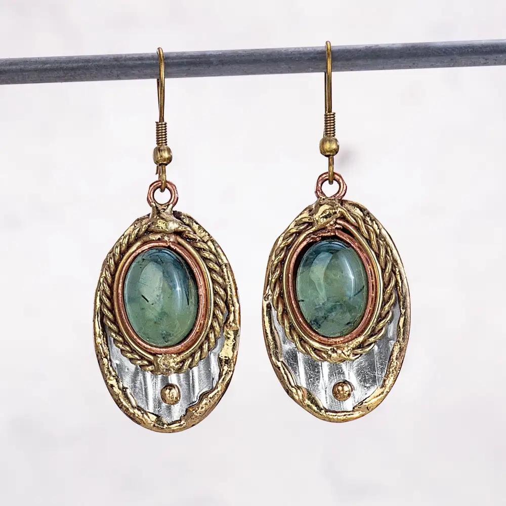 Agate Heart Drop Earrings