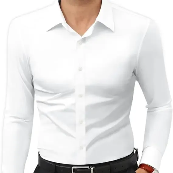 Gentle Dress Shirts 16-Way Stretch Slim Fit Long Sleeve Button Down Business Casual Shirts Wrinkle Free Traveler Shirts Top Menswear