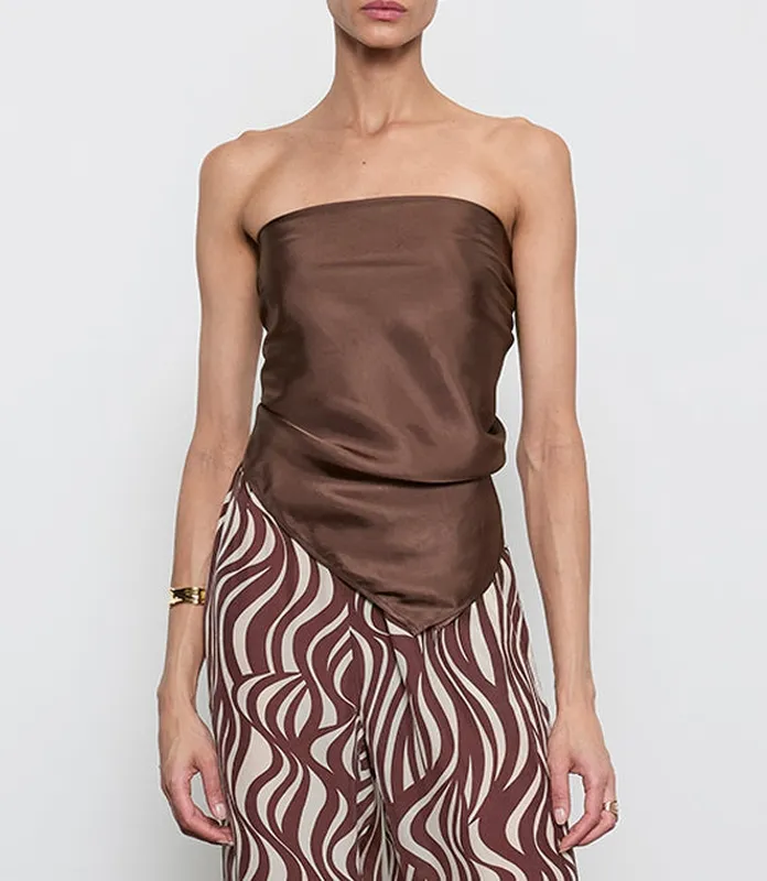 Twill Scarf Top Chocolate