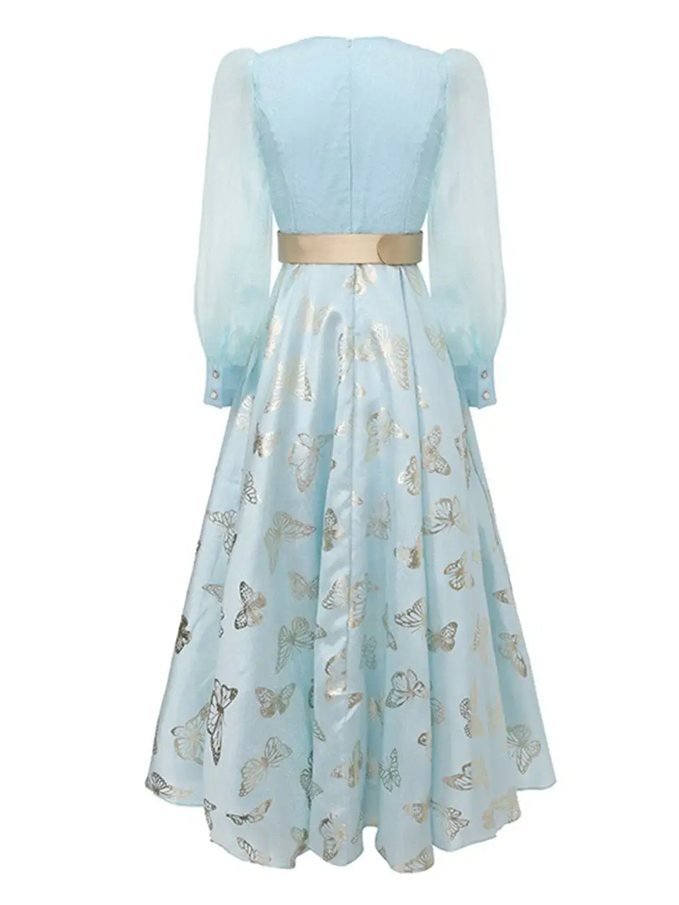 Butterfly Square Neck Maxi Dress