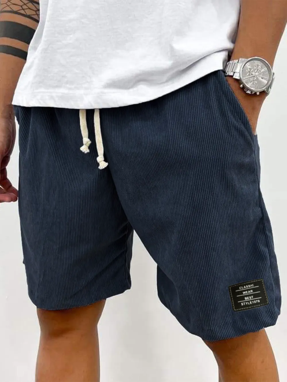 Tailored Corduroy Seamed Detail Shorts