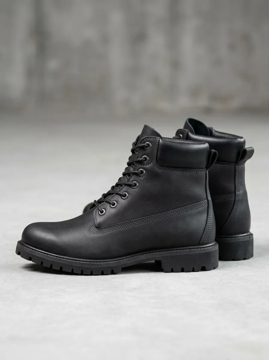 Minimalist Leather Work Boots