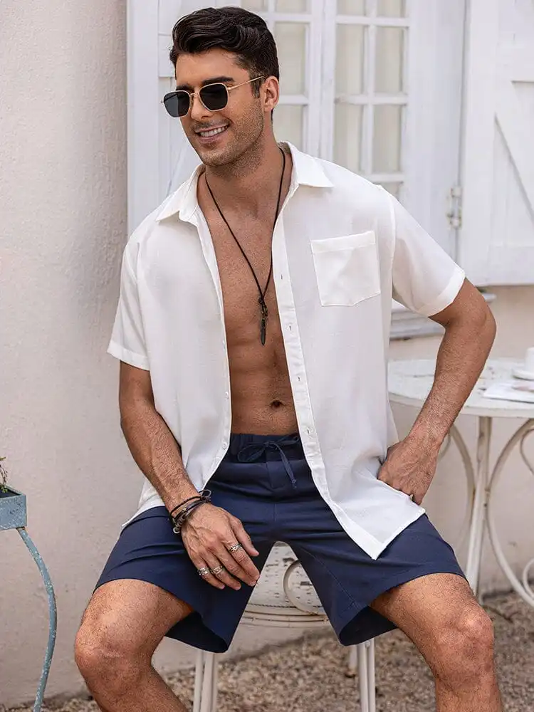 Pull On Linen Shorts