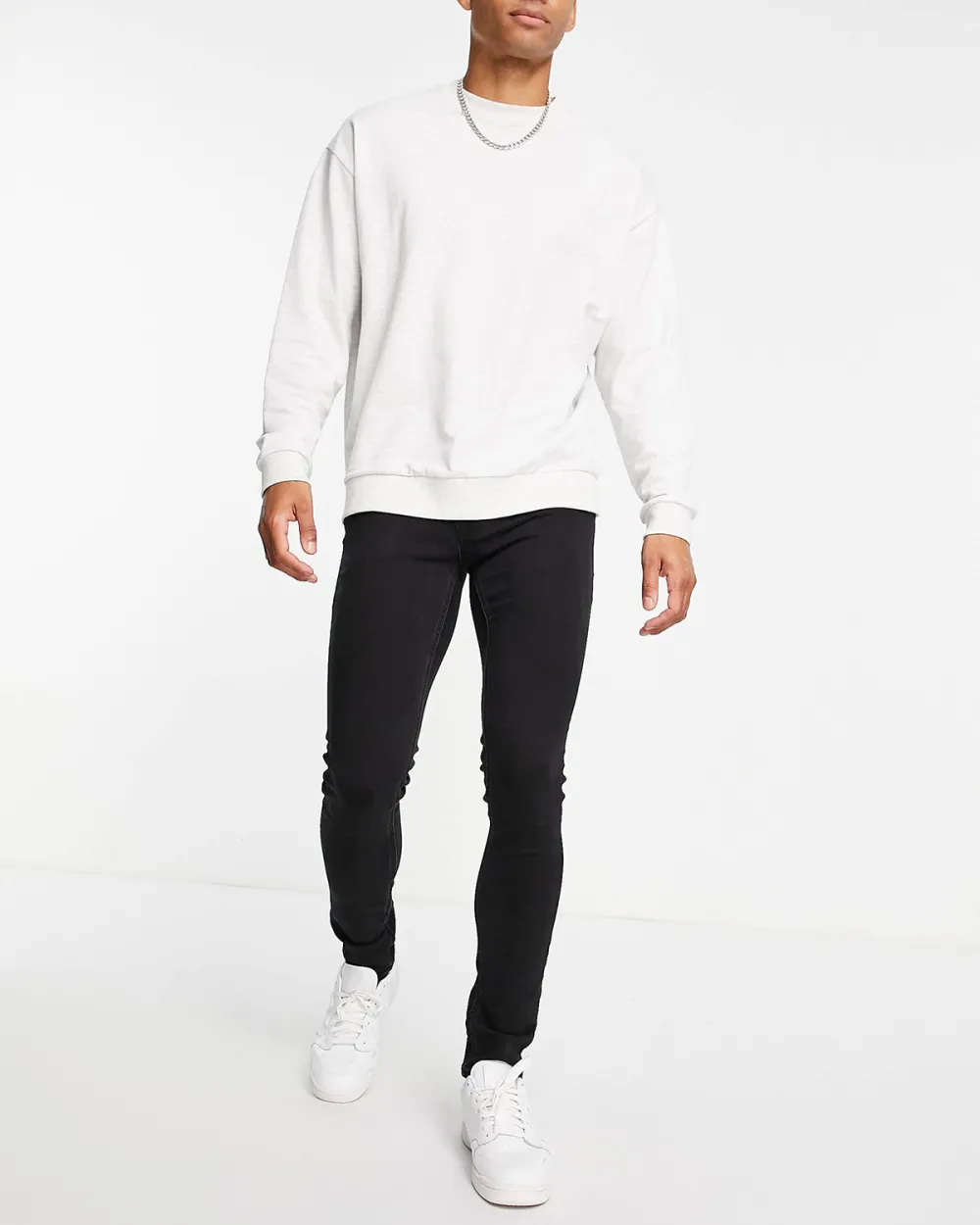 Skinny Fit Stretch Jeans In Mid Blue