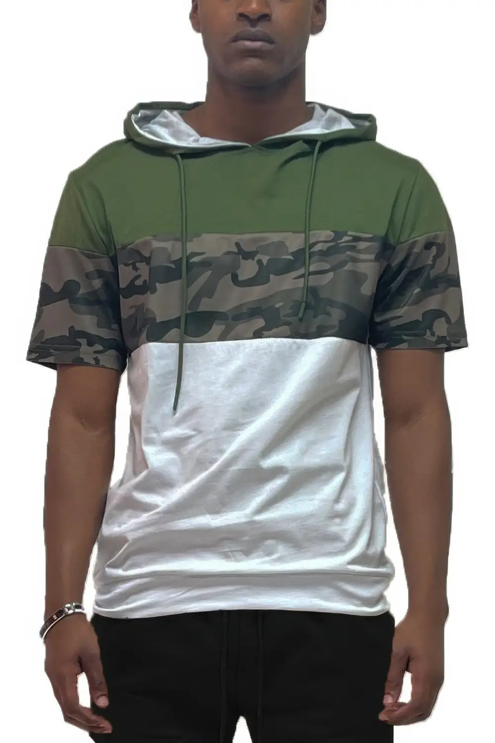 Camo Block Hooded Casual Shirt