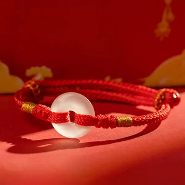 Chalcedony Buckle Braided Connection Bracelet