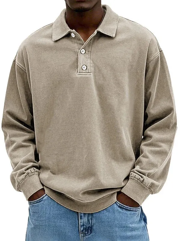 Vintage Long Sleeve Polo Shirt