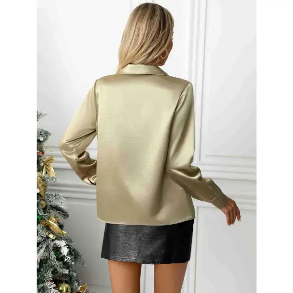 Classic Collared Neck Button Down Long Sleeve Shirt