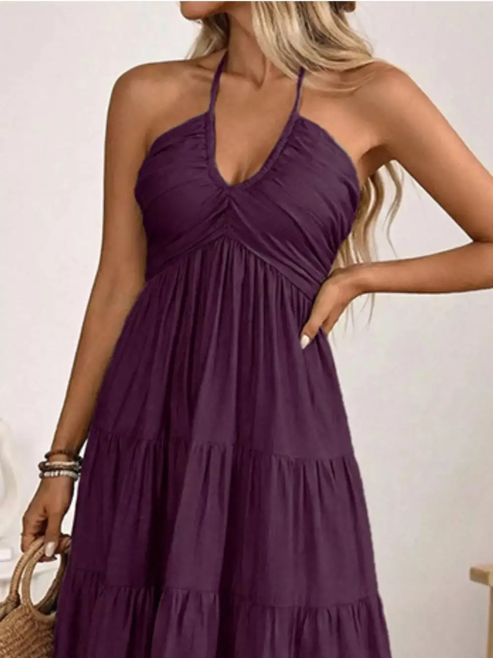 Clean Line Tiered Midi Dress