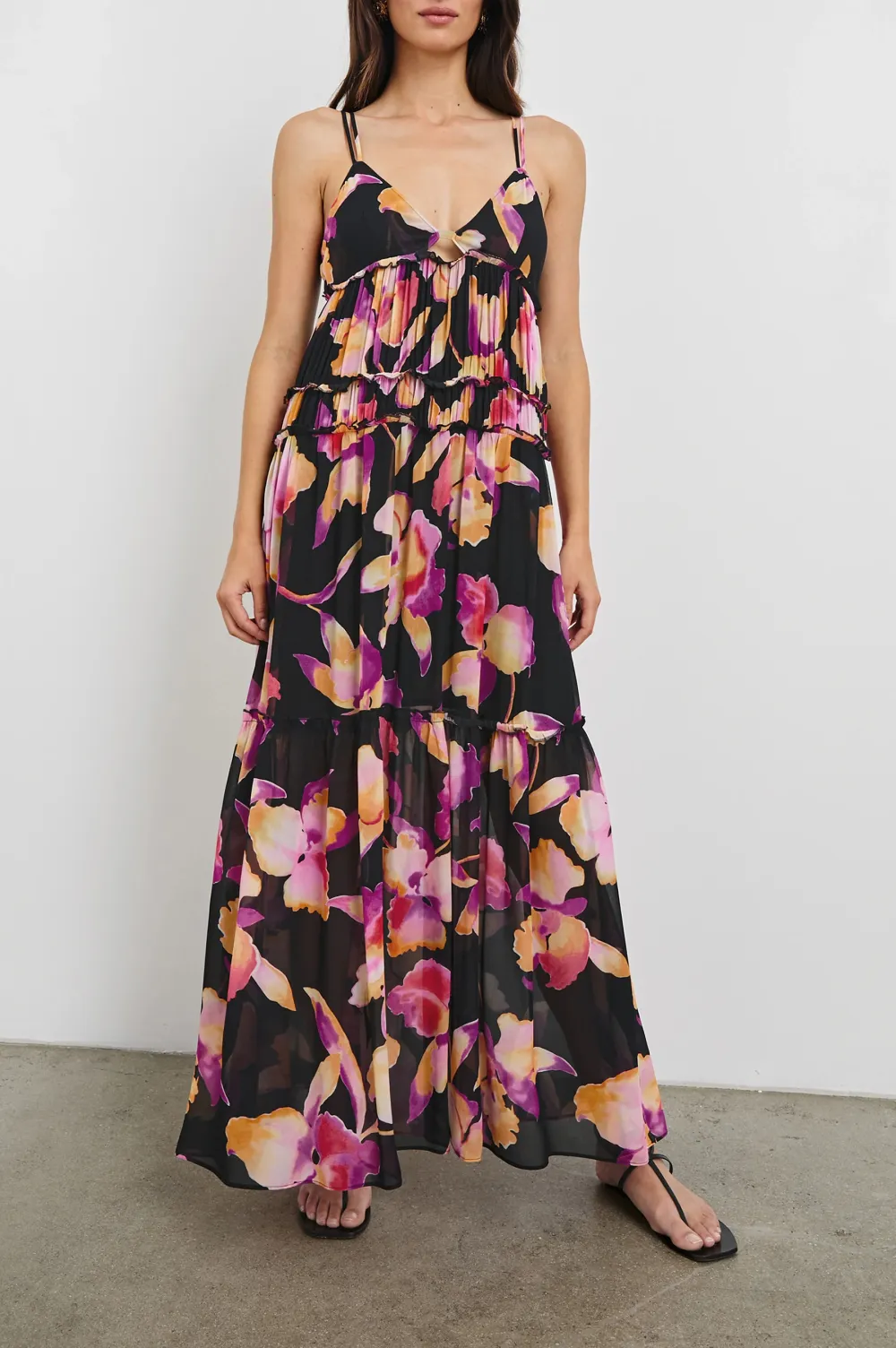 Elegant V-Neck Floral Dress