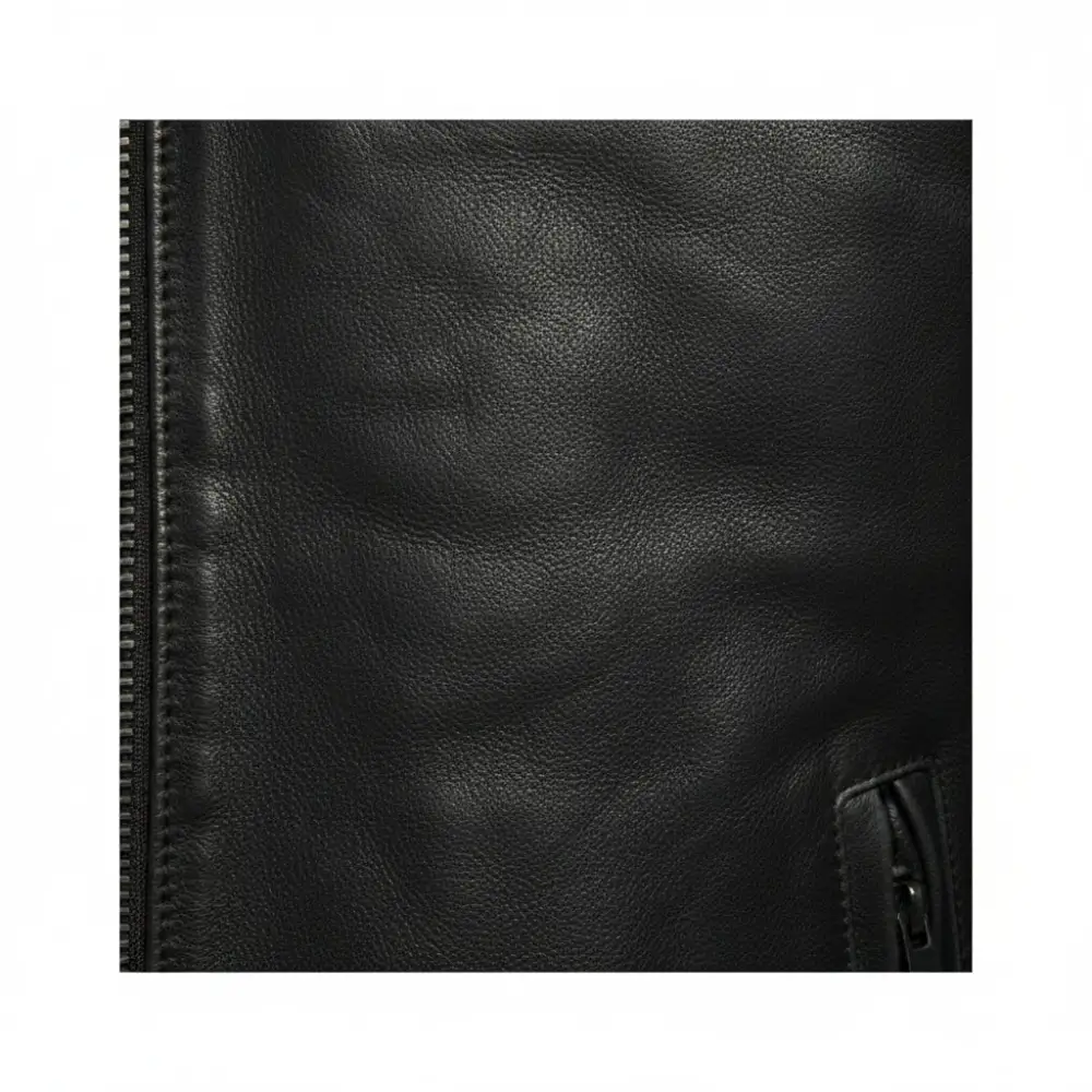 Structured Leather Biker Motorcycle Cafe Racer Jacket