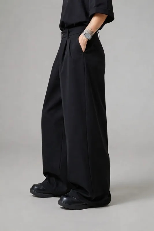 Relaxed Wide-Leg Trousers