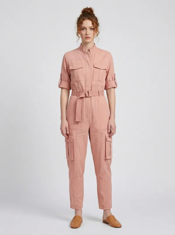 Women's Arden Utility Patchwork Colorblock Belted Jumpsuit