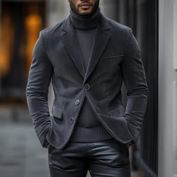 Sharp Lapel Corduroy Blazer