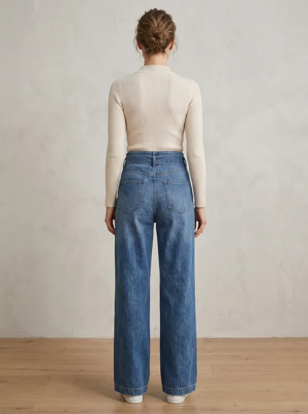 Women's Wide Leg Casual Denim Jeans