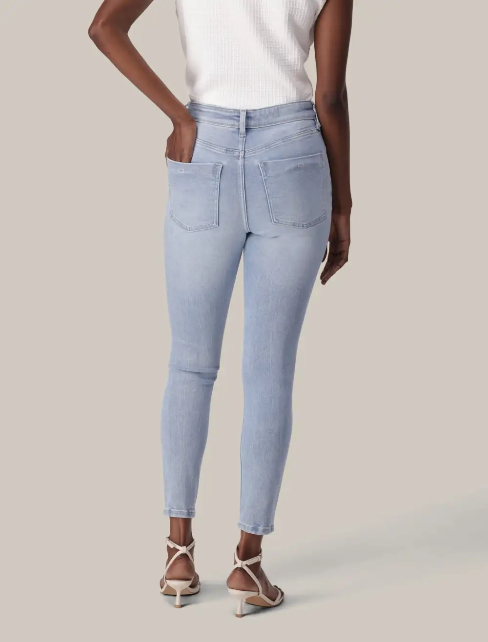 Light Wash Mid-Rise Skinny Jeans