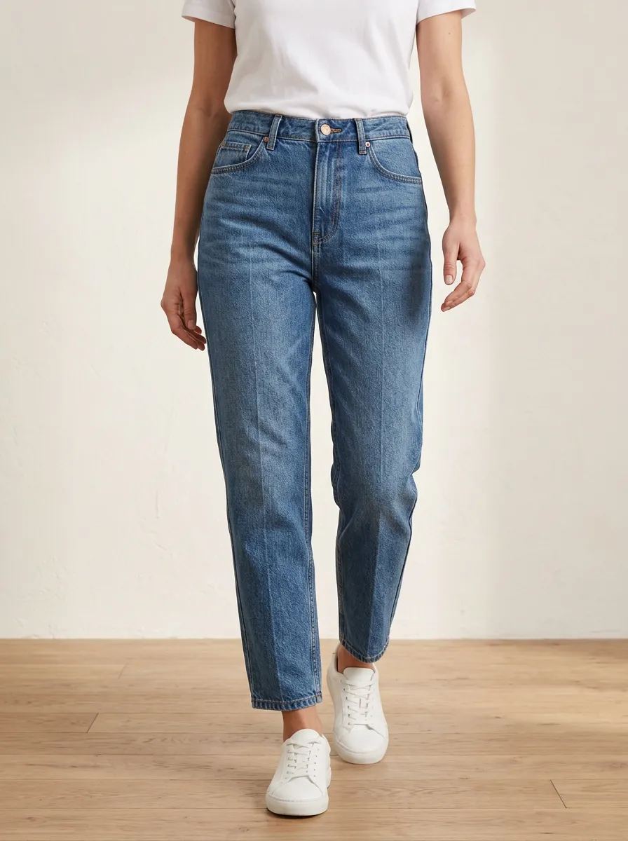 Straight-Leg Denim Denim Jeans