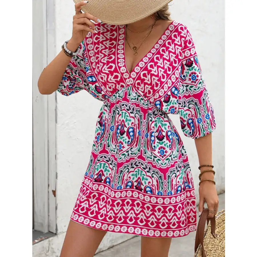 Tie Back Half Sleeve Mini Dress