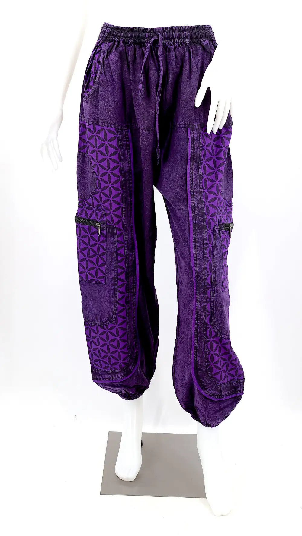 Women's Easy Fit Harem Patchwork Drawstring Pants