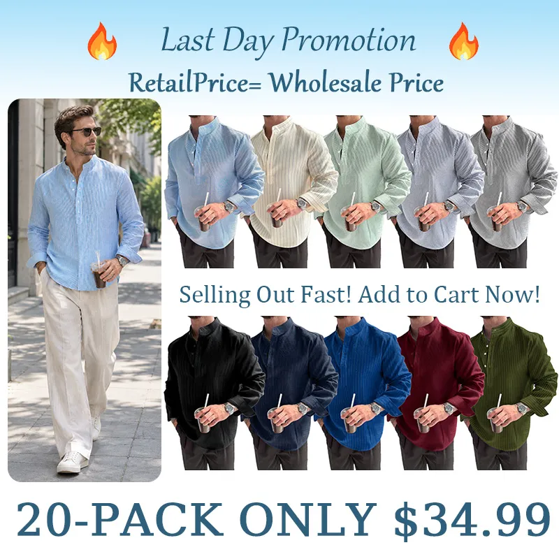 2026 New Men's Striped Long-Sleeve Shirt