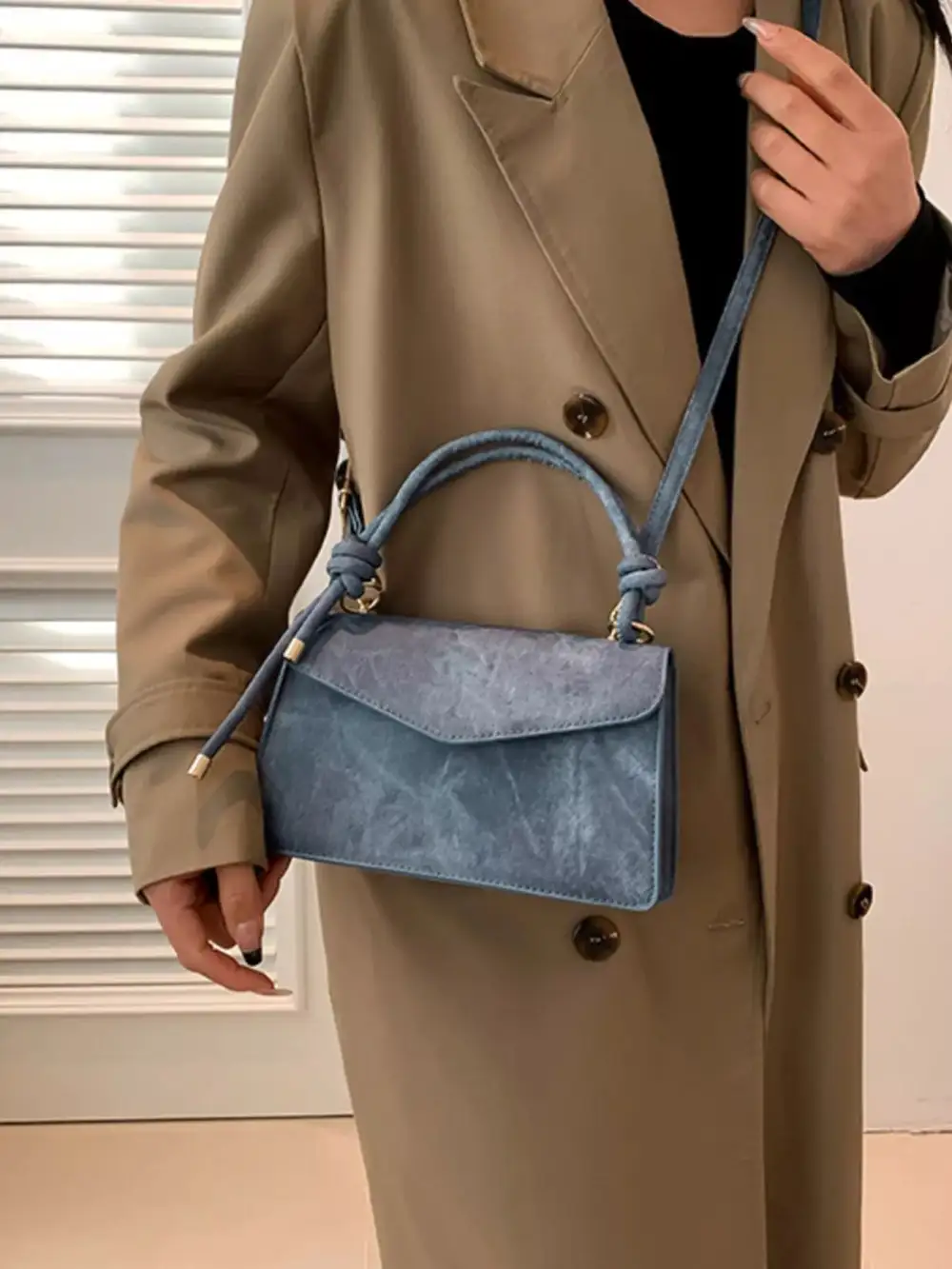 Flap Crossbody Bag with Top Handle