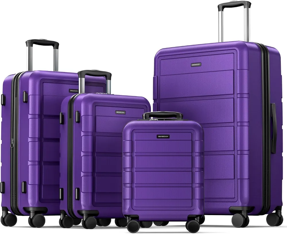 SHOWKOO G-Series Luggage set 3pcs, 100% PC Durable Hardshell Suitcase
