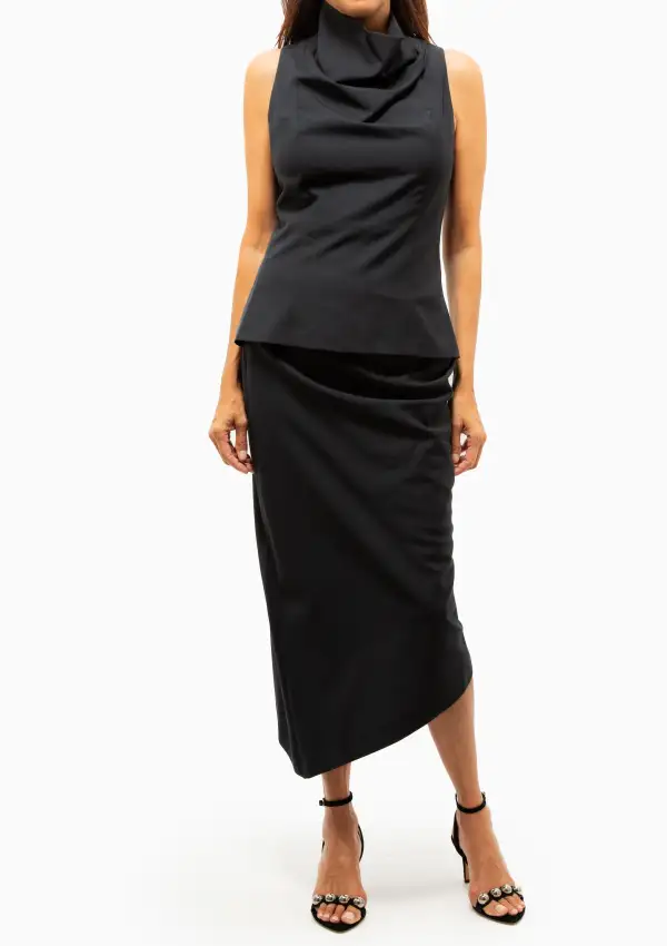 Funnel Neck Sleeveless Shell