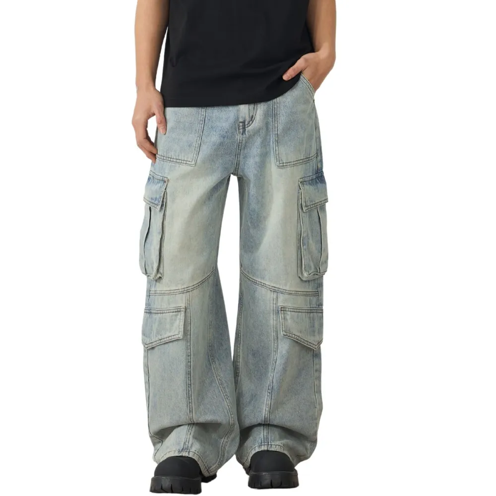 Relaxed Cargo Denim Jeans