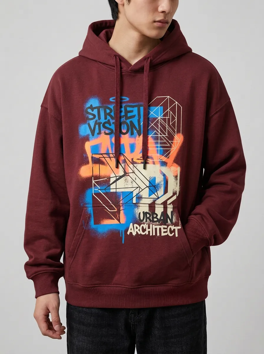 Unisex Street Vision Urban Architect Graffiti Hoodie