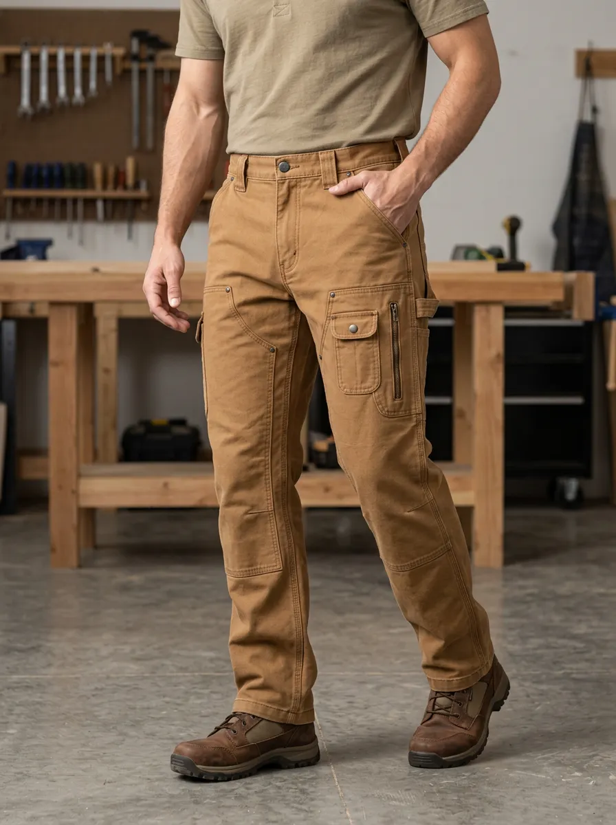 Men's Utility Carpenter Multi-Pocket Work Pants